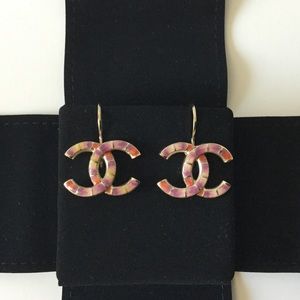 Authentic Chanel 1” drop wire earrings
